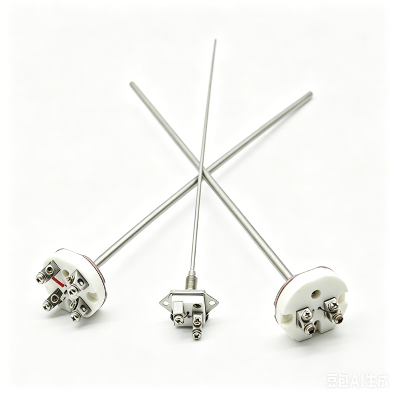 简易式铠装铂热电阻元件（带瓷接线板）Simple sheathed Pt thermal resistance element（with ceramic terminal block）
